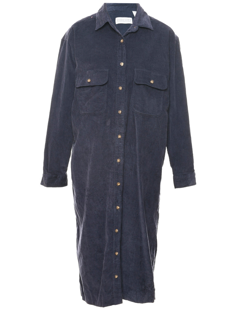 Corduroy Shirt Dress - L