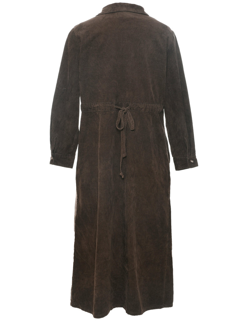 Corduroy Shirt Dress - L