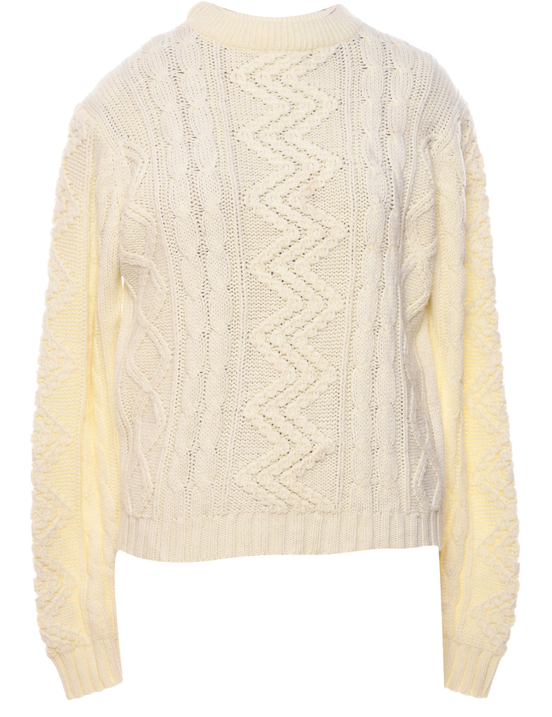 Cream Cable Knit Jumper - M