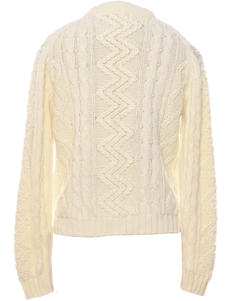 Cream Cable Knit Jumper - M