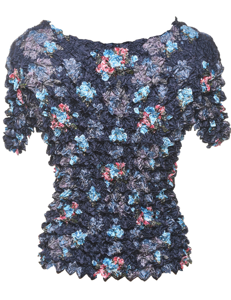 Crinkle Floral Printed Top - M