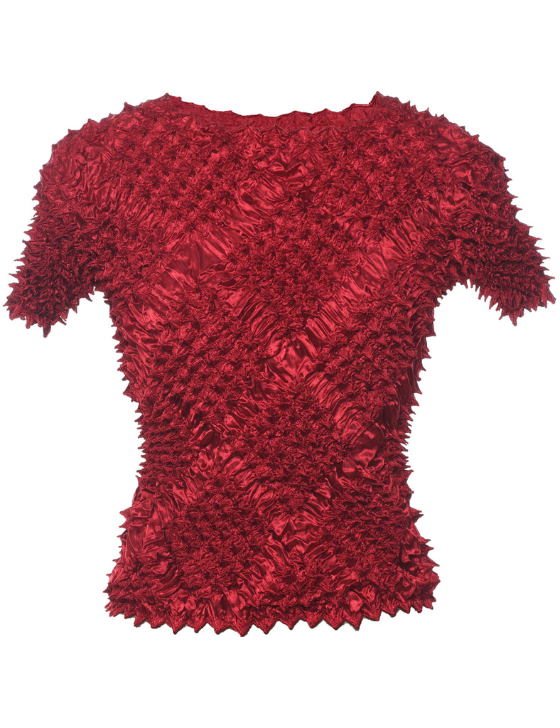 Crinkle Maroon Top - S