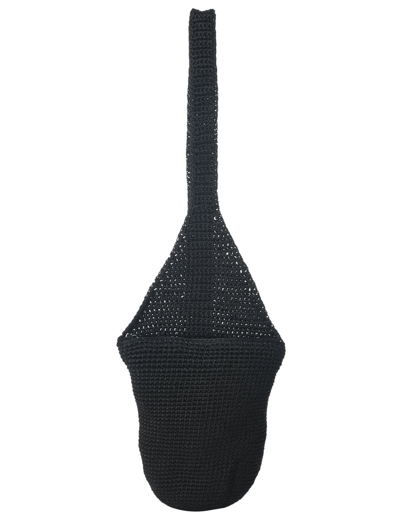 Crochet Black Sling Bag - S