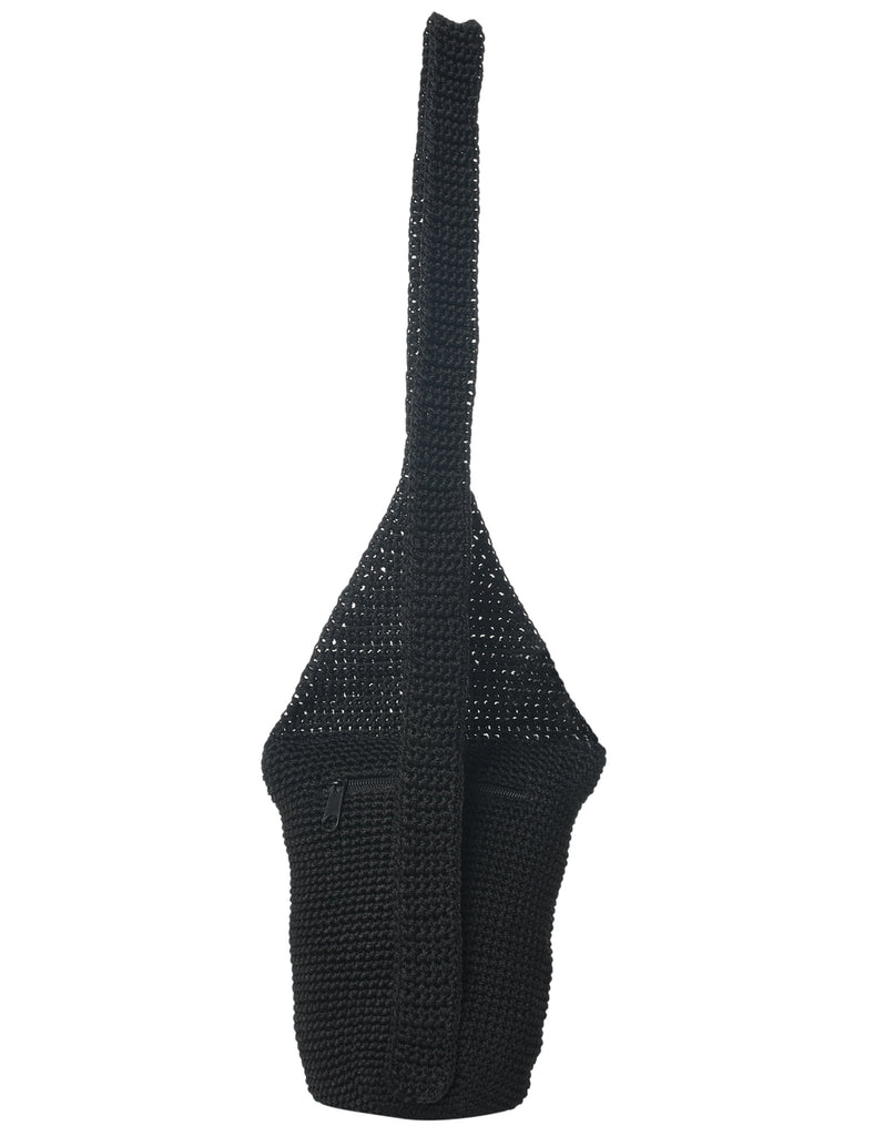 Crochet Black Sling Bag - S