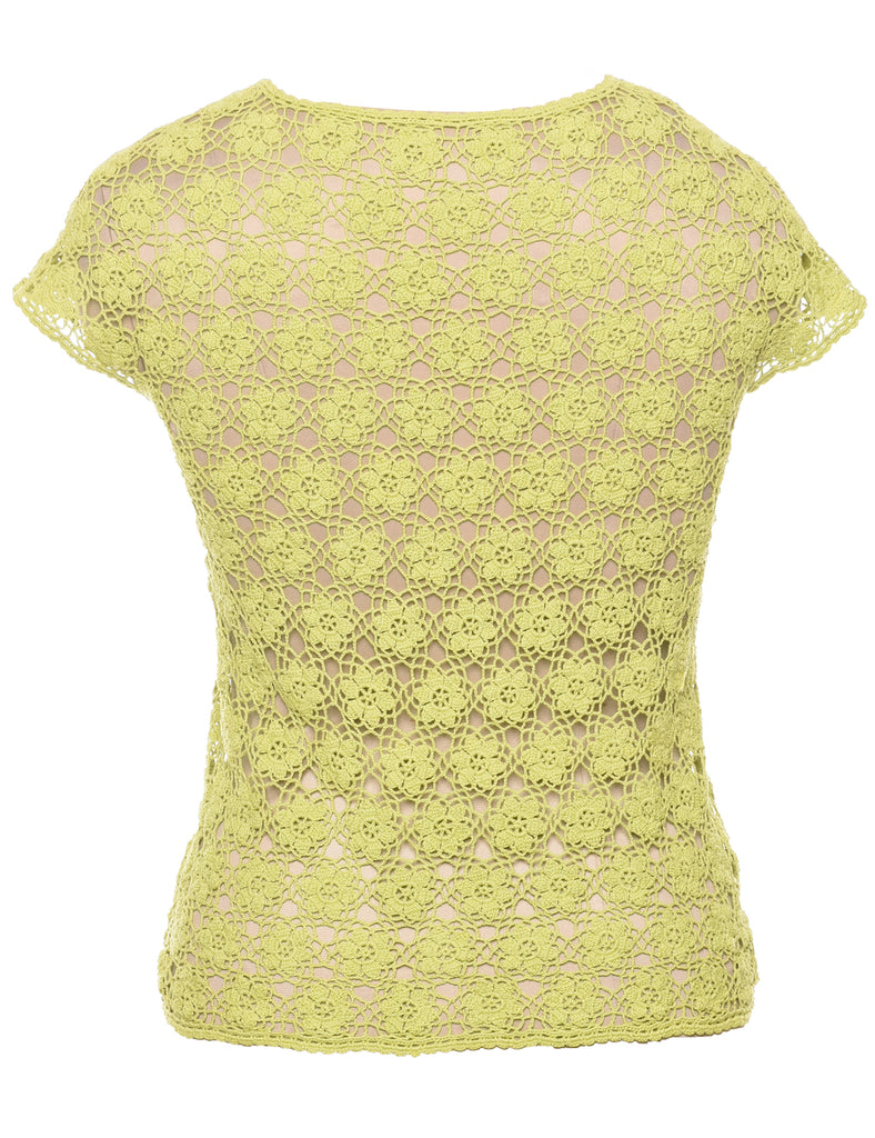 Crochet Light Green Jumper - S