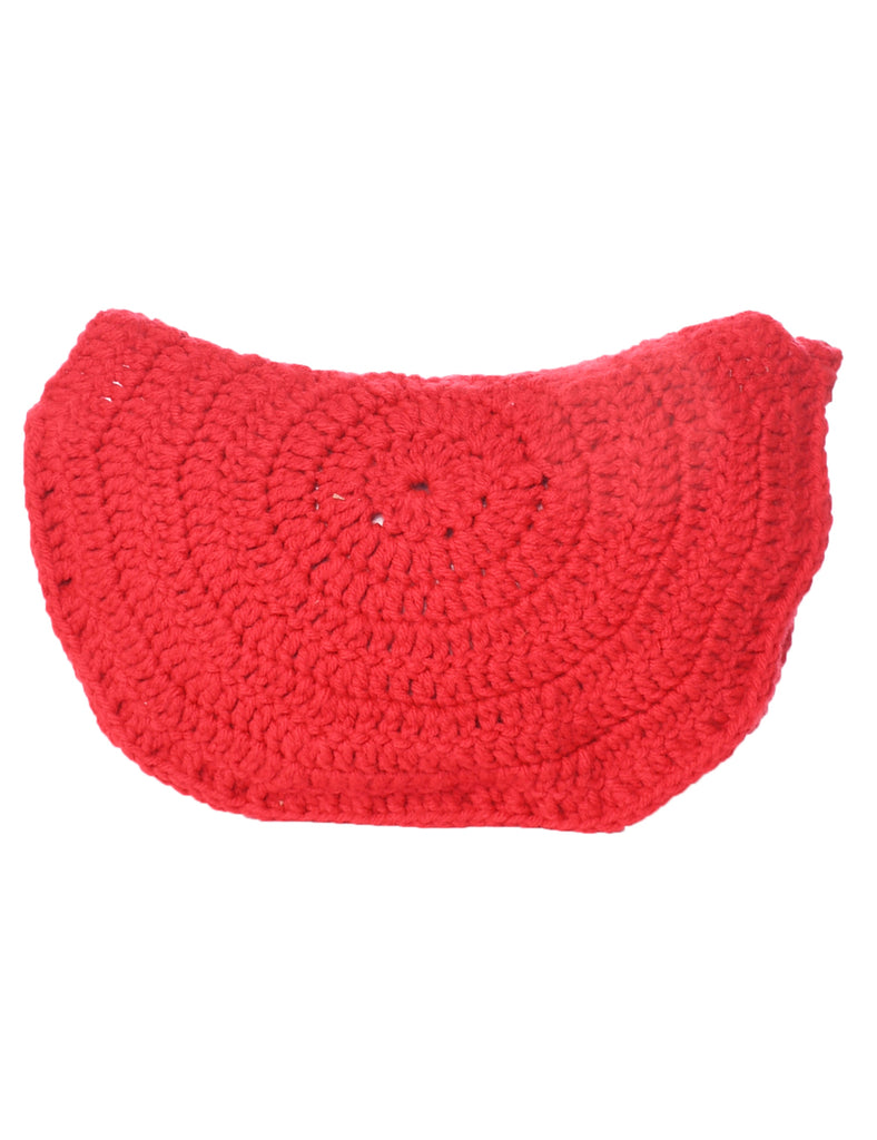 Crochet Red Cross Body Bag - S