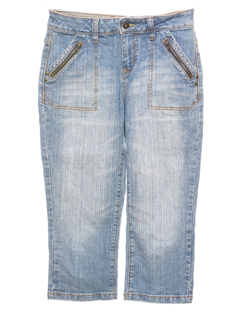 Cropped Light Wash Y2K Jeans - W28 L21