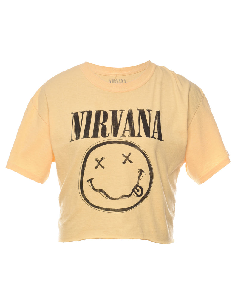 Cropped Nirvana 90s Style Printed T-shirt - M