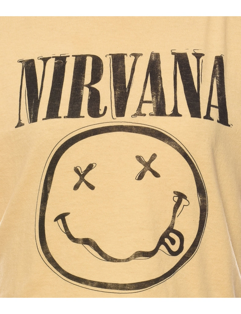 Cropped Nirvana 90s Style Printed T-shirt - M