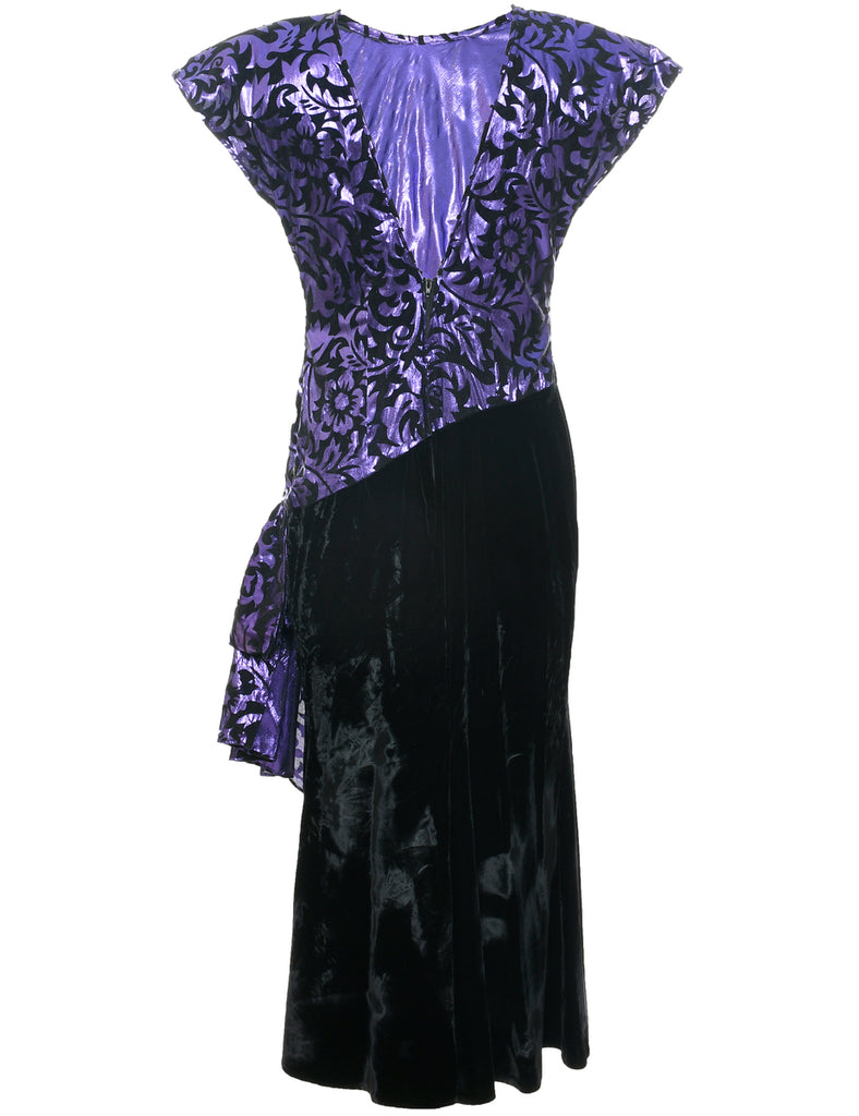 Damask Fabric Evening Dress - M