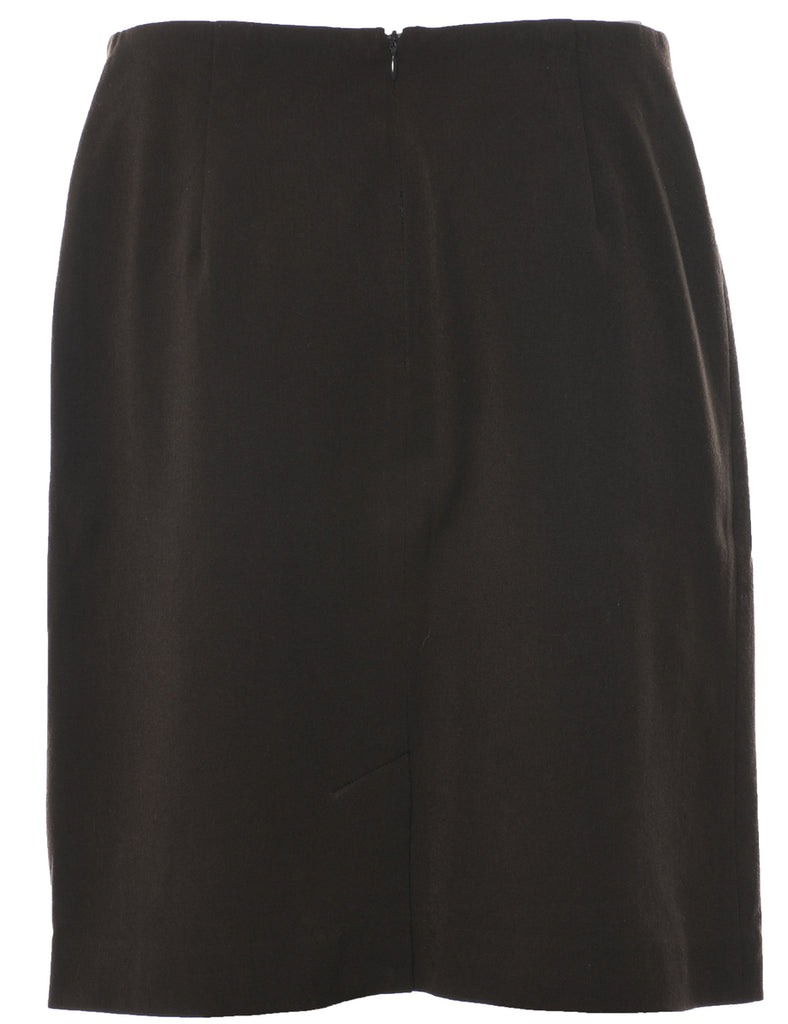 Dark Brown A-line Skirt - M