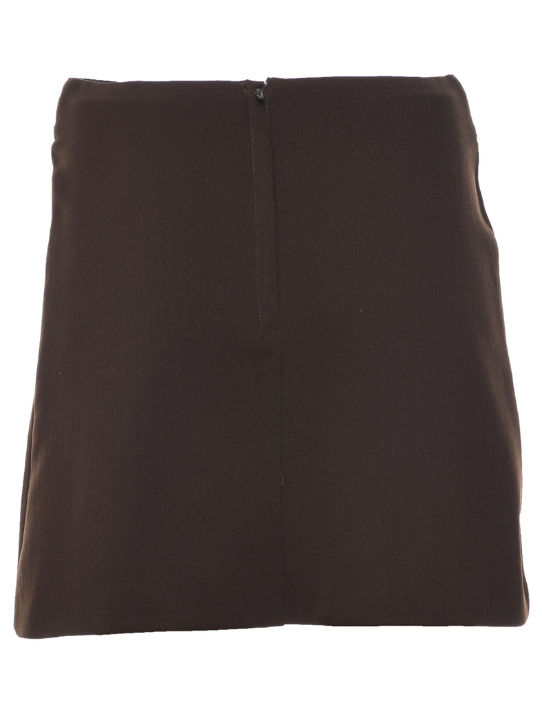 Dark Brown A-line Skirt - S