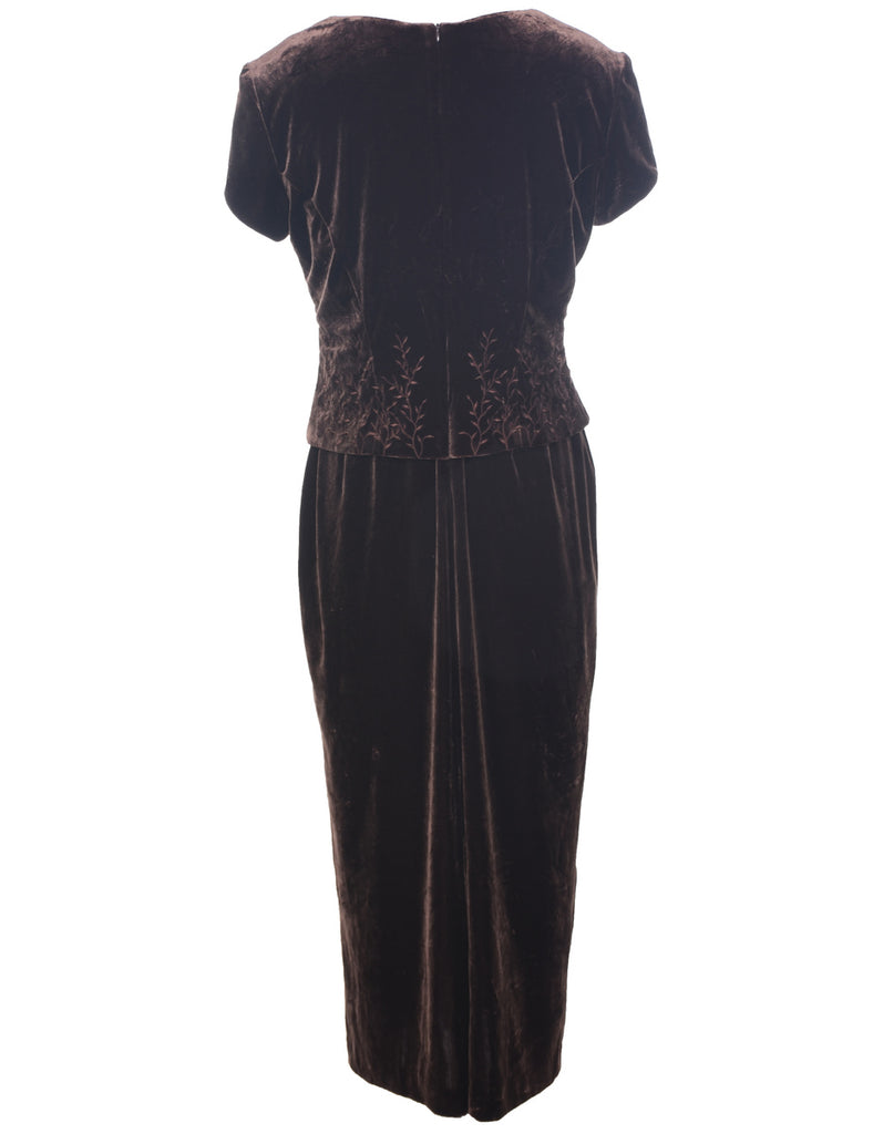 Dark Brown Evening Dress - M