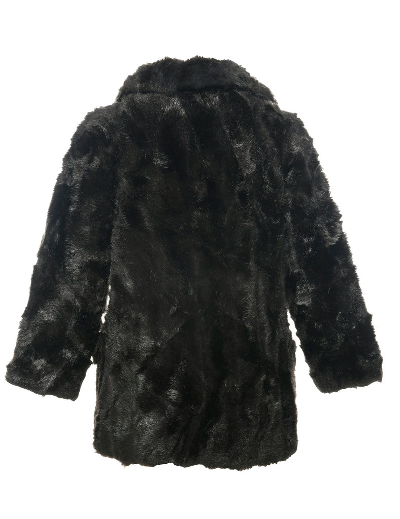 Dark Brown Faux Fur Coat - L