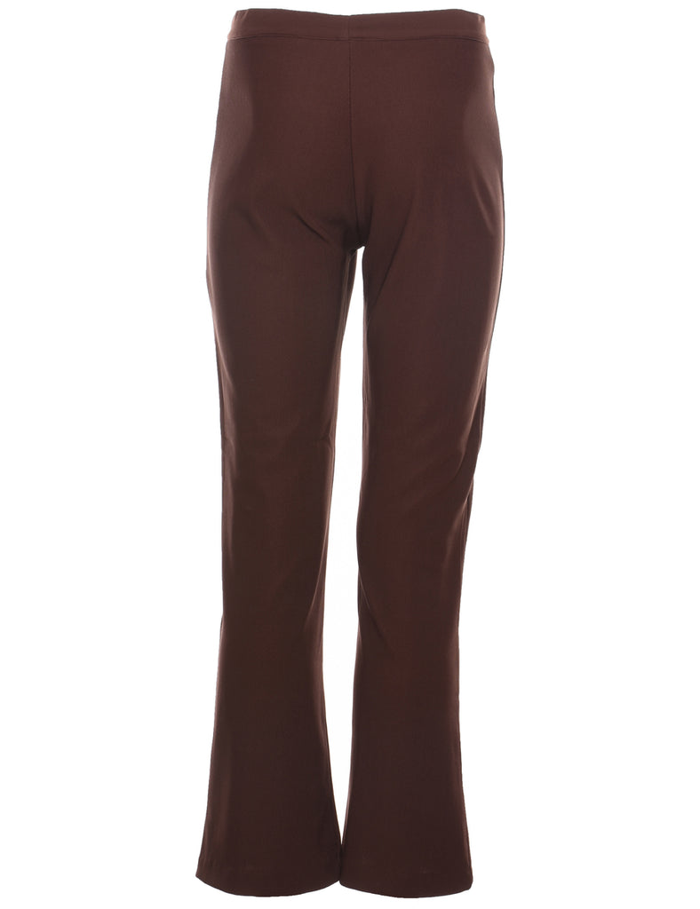 Dark Brown Flared 1990s Trousers - W31 L30