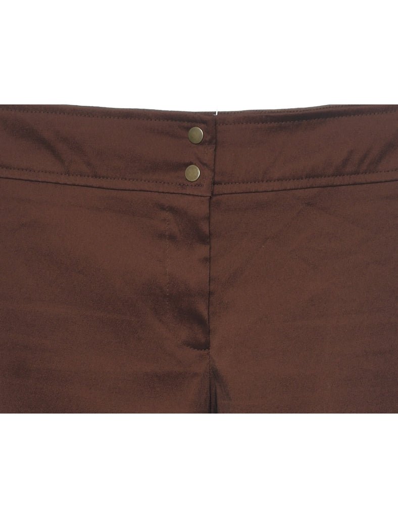 Dark Brown Flared Leg Trousers - W26 L29