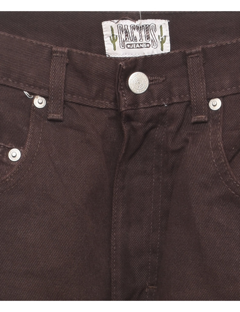 Dark Brown High Waist Tapered Jeans - W24 L30