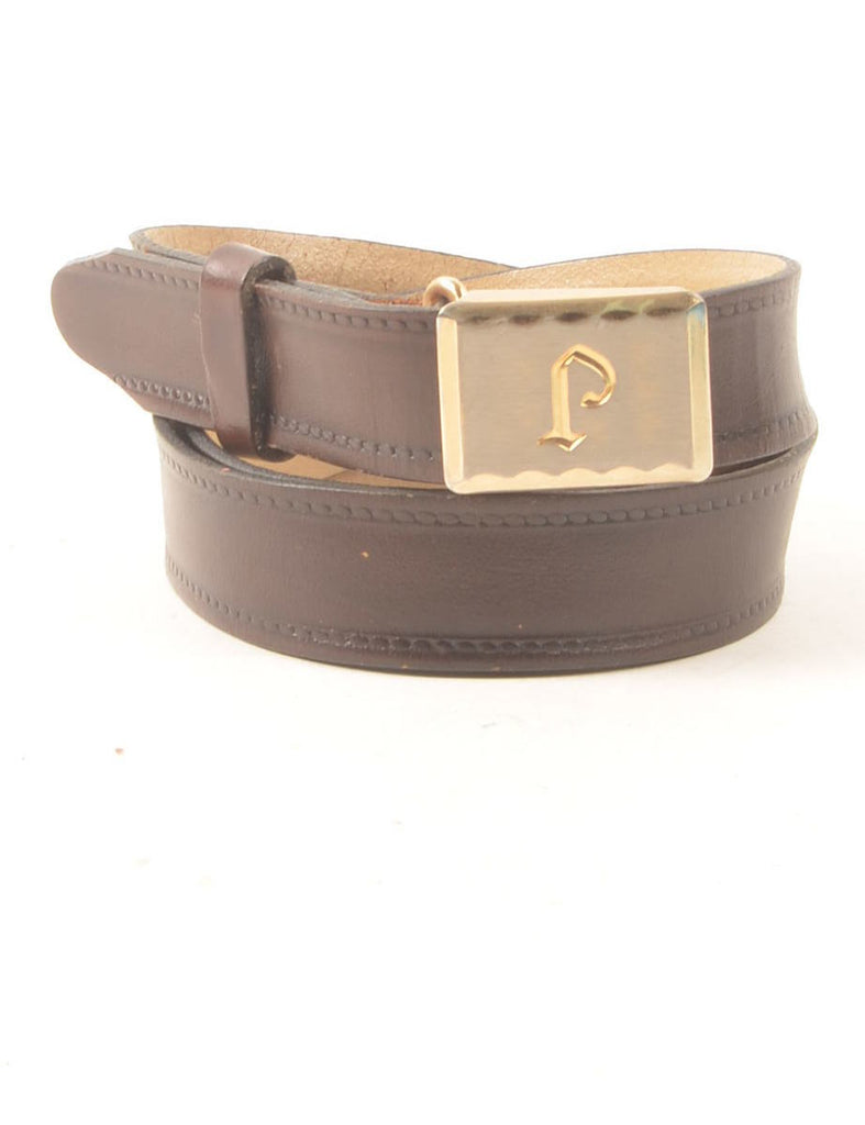 Dark Brown Leather Belt - M