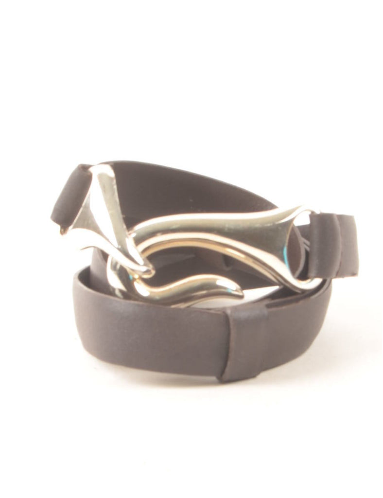 Dark Brown Leather Belt - M