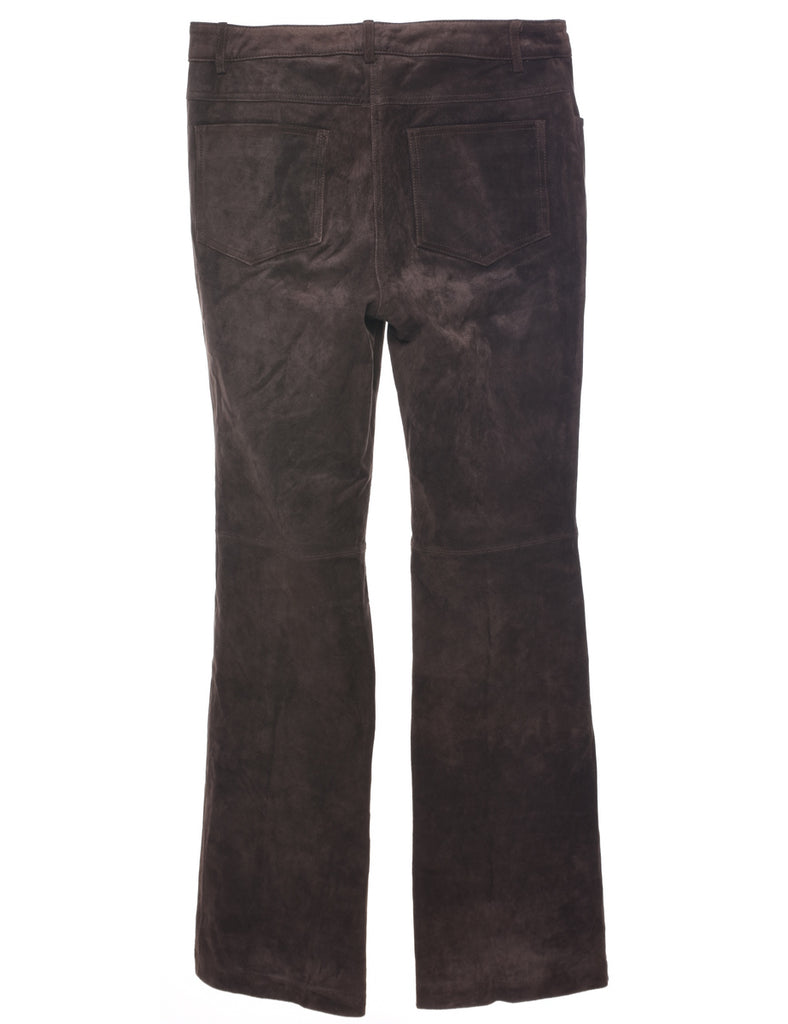 Dark Brown Suede Trousers - W30 L29