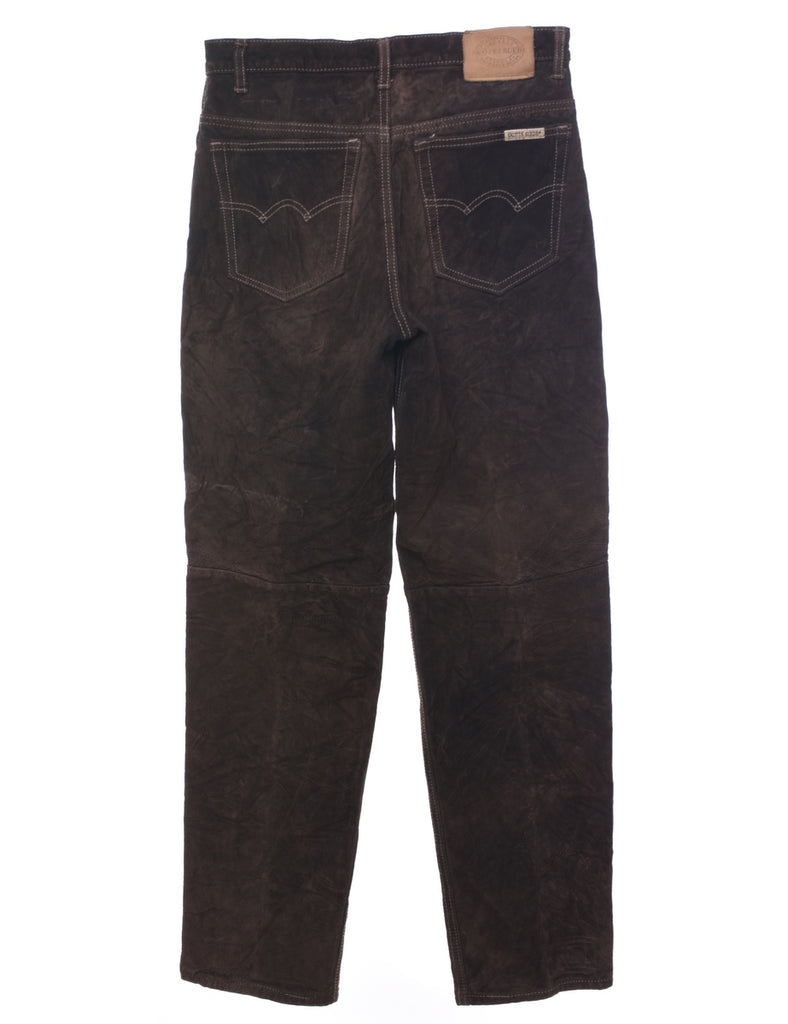 Dark Brown Suede Trousers - W30 L32