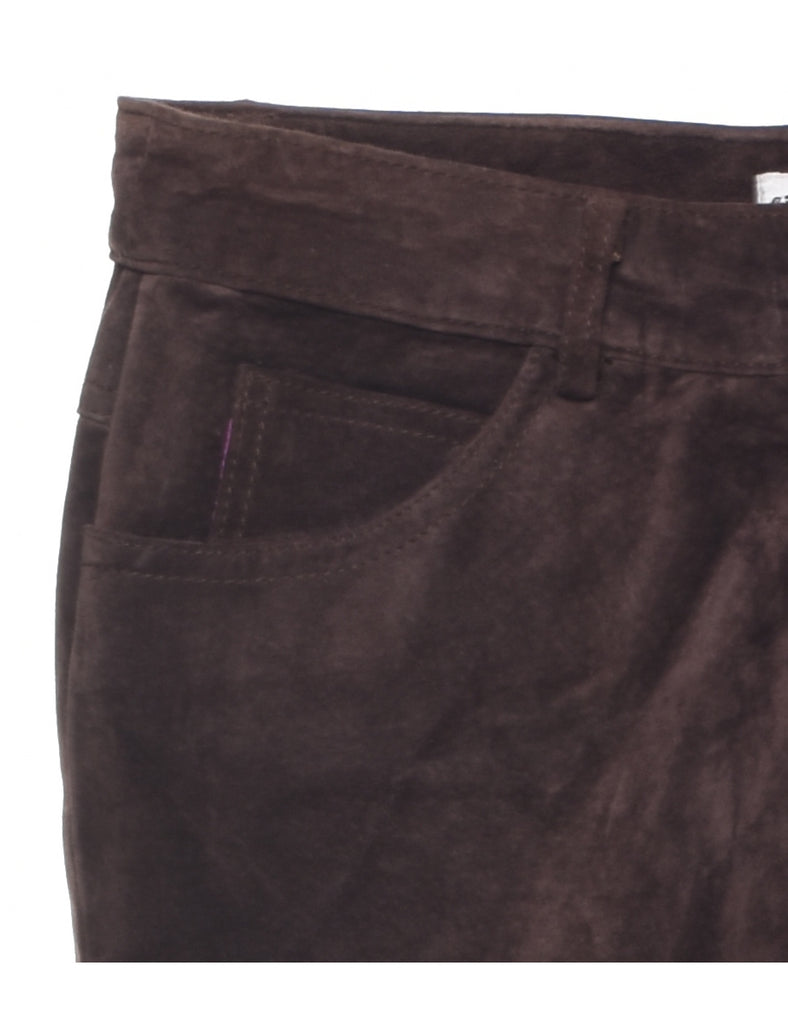 Dark Brown Suede Trousers - W30 L29