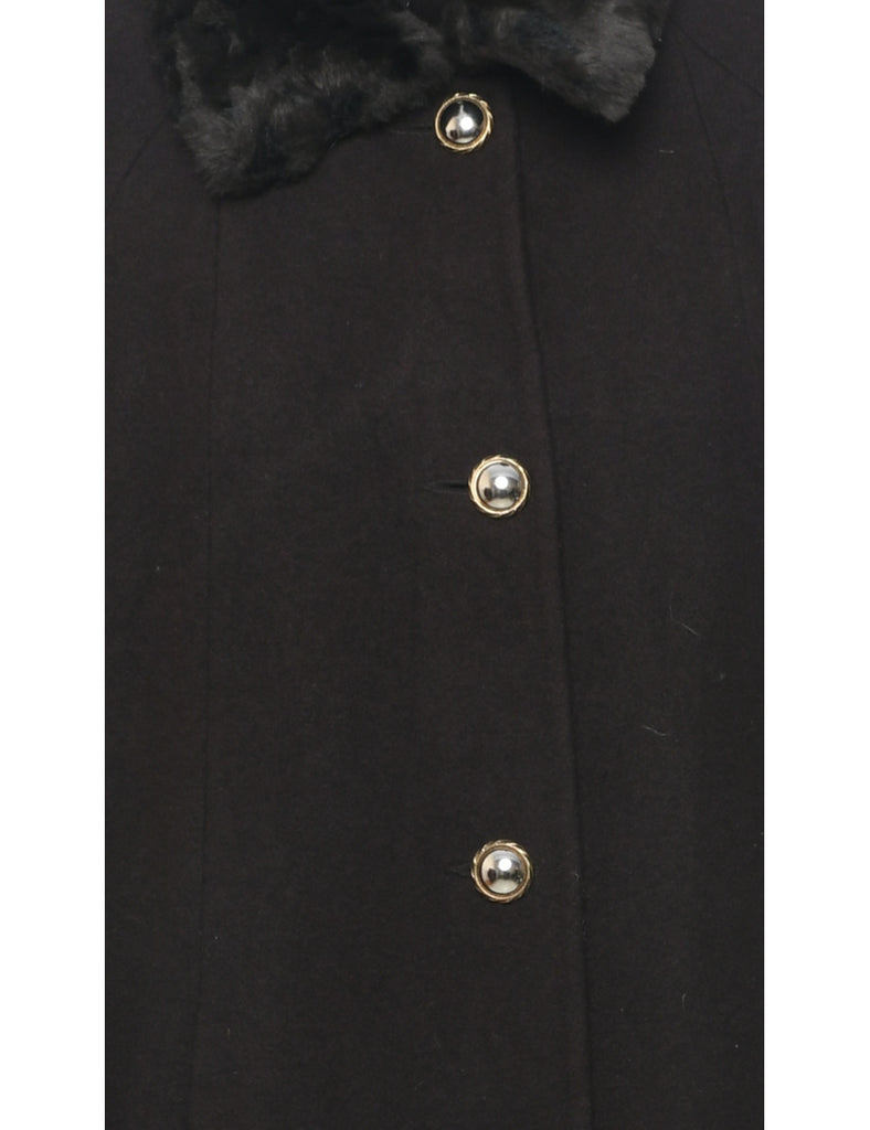 Dark Brown Wool Coat - L