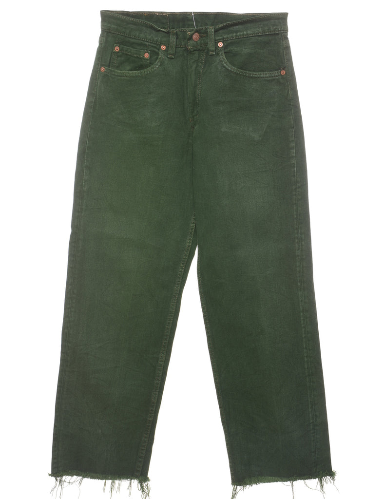 Dark Green Frayed Hem Levi's Jeans - W28 L30