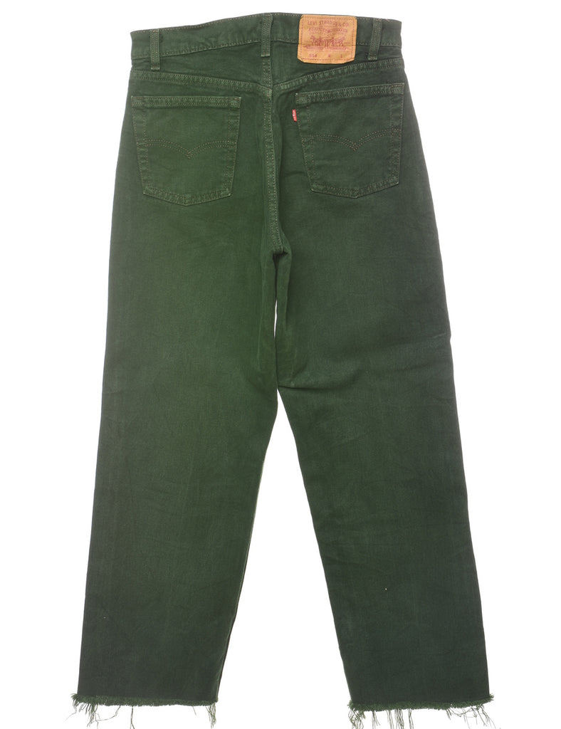 Dark Green Frayed Hem Levi's Jeans - W28 L30