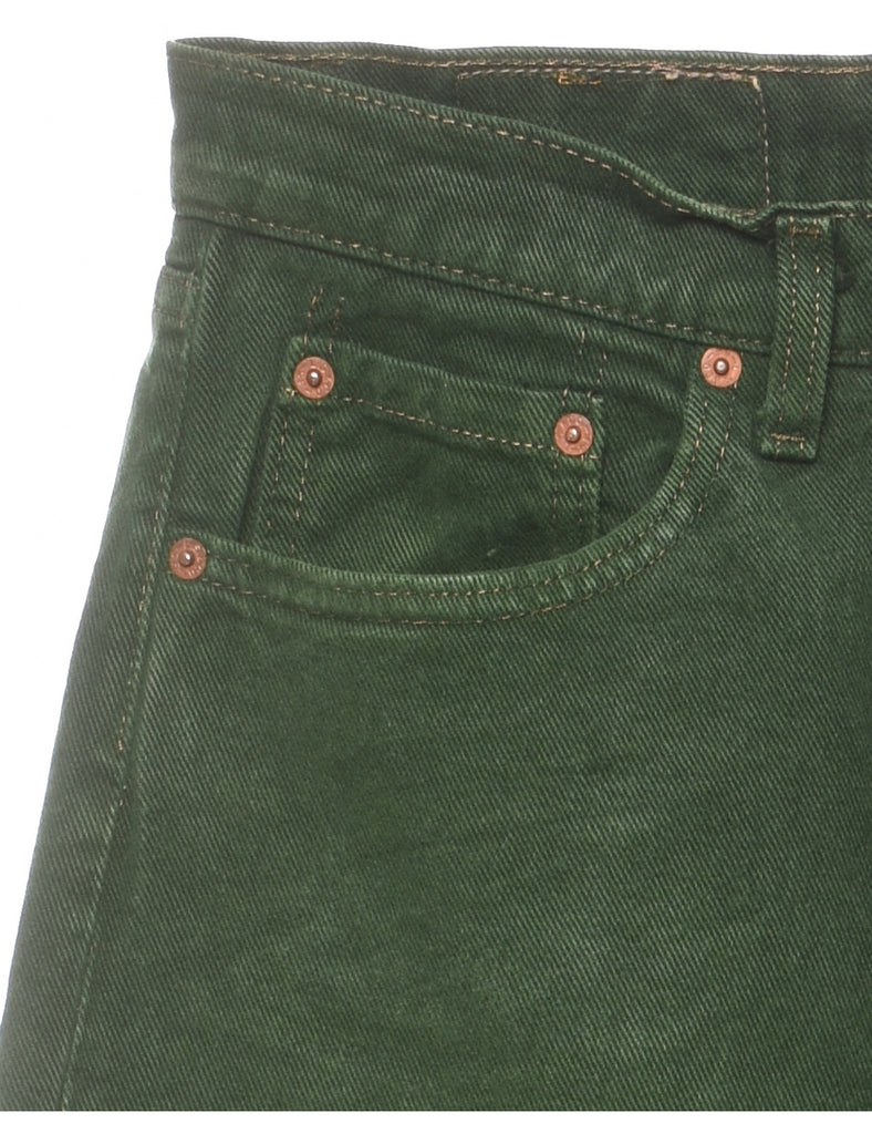 Dark Green Frayed Hem Levi's Jeans - W28 L30