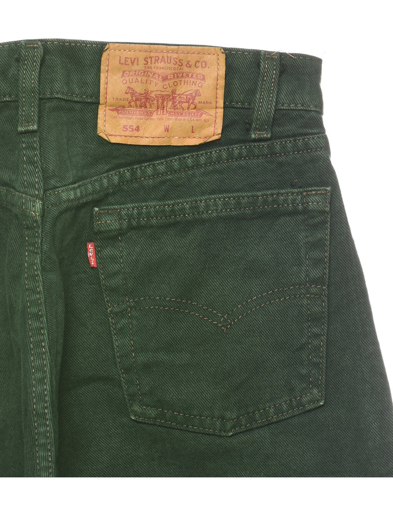 Dark Green Frayed Hem Levi's Jeans - W28 L30