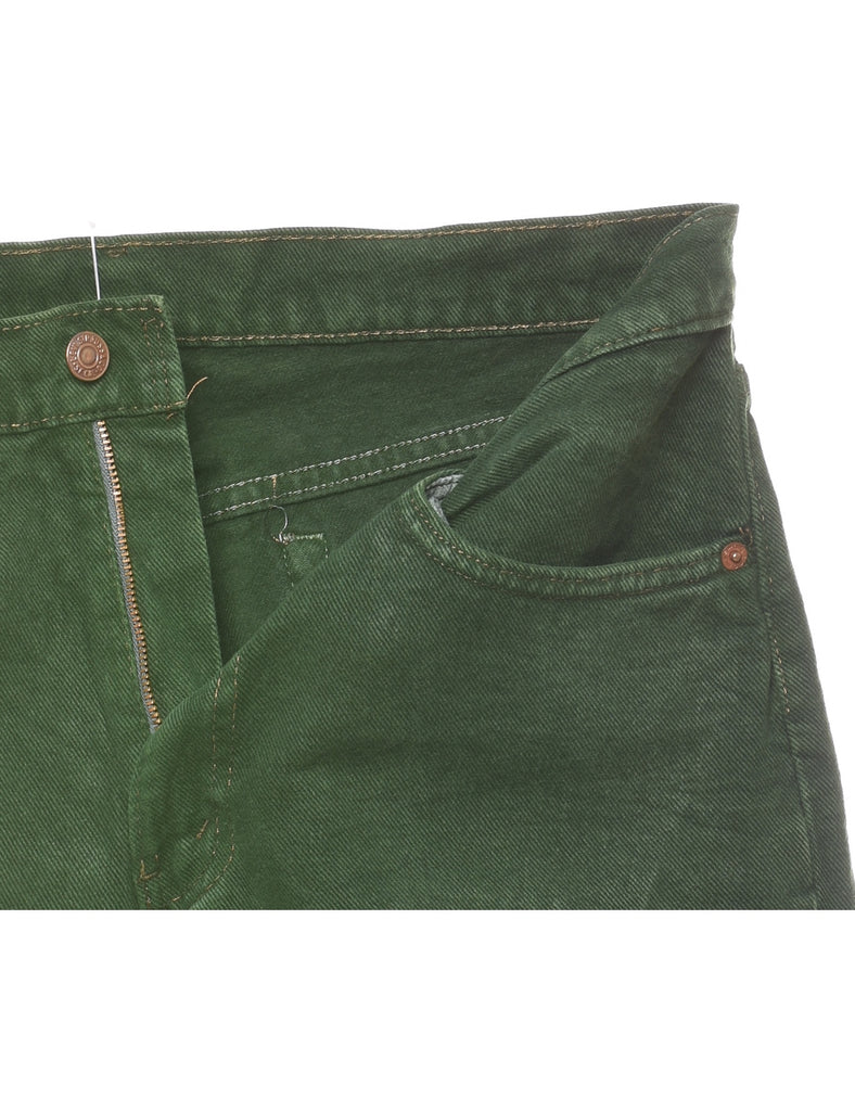 Dark Green Frayed Hem Levi's Jeans - W28 L30