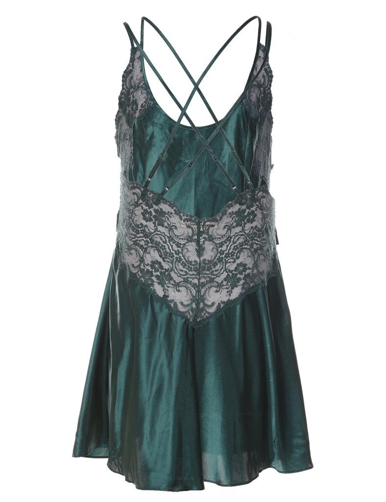 Dark Green Lace Strappy Victoria's Secret Babydoll - M