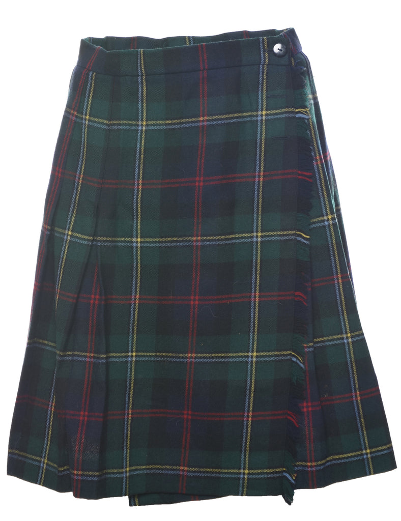 Dark Green Pleated Skirt - M