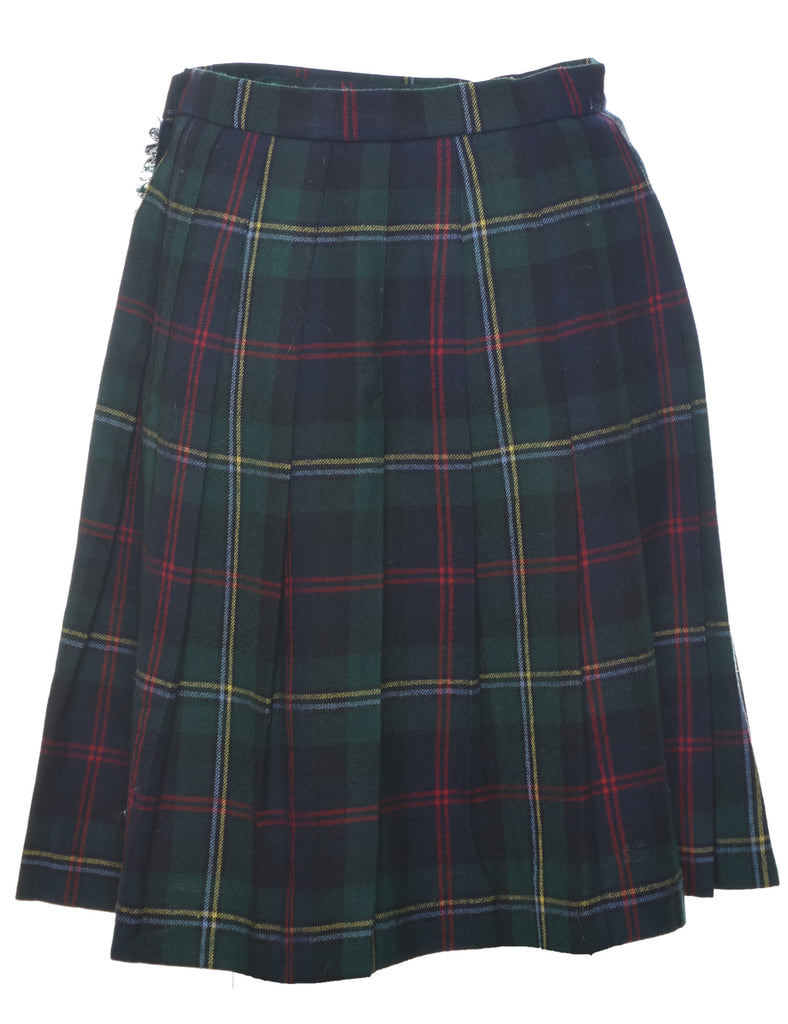 Dark Green Pleated Skirt - M