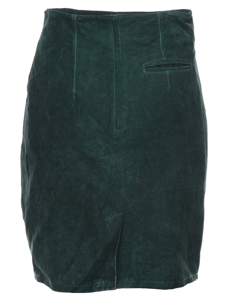 Dark Green Suede Skirt - S