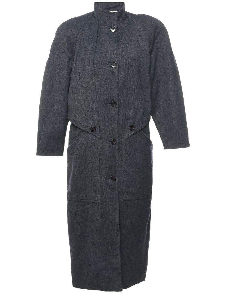 Dark Grey Wool Coat - L