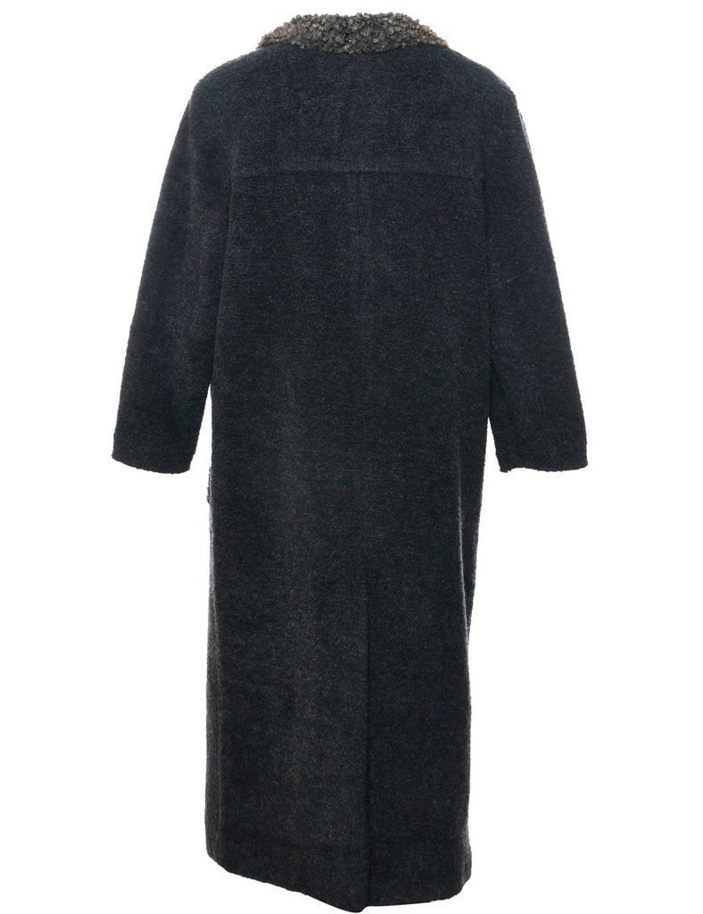 Dark Grey Wool Coat - L