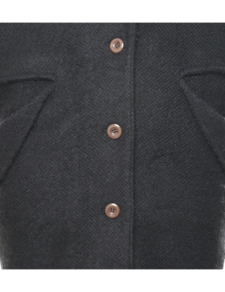 Dark Grey Wool Coat - L