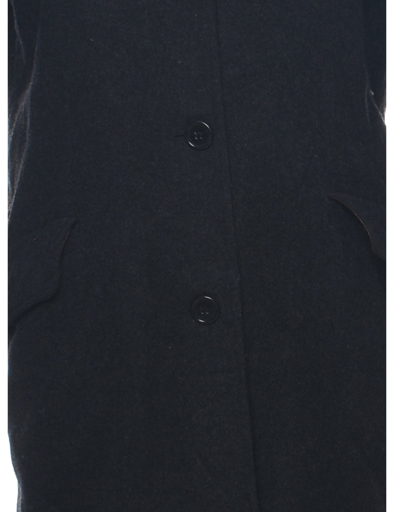 Dark Grey Wool Coat - L