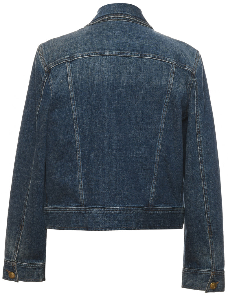 Dark Wash 1990s Zip-Front Denim Jacket - L