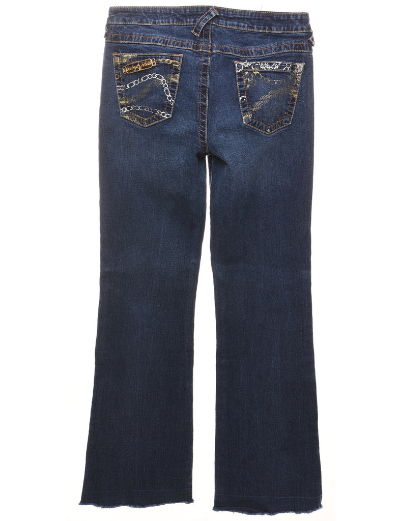 Dark Wash Bootcut Baby Phat Embellished Jeans - W30 L30