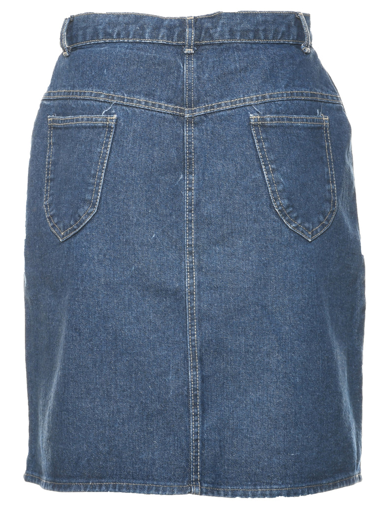 Dark Wash Denim A-line Skirt - S