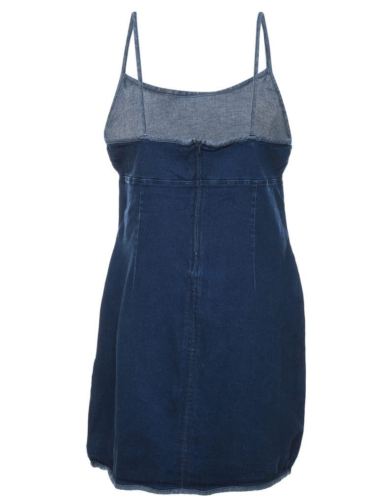 Dark Wash Strappy Denim Dress - M