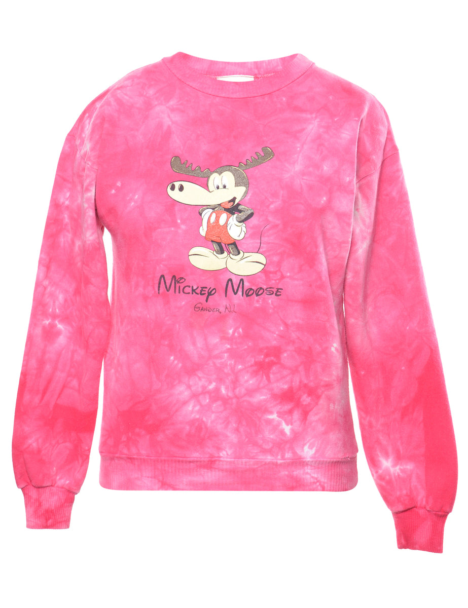 Disney Womens Sweatshirt Mickey Mouse 90s Retro Jumper Top S-XL Official 