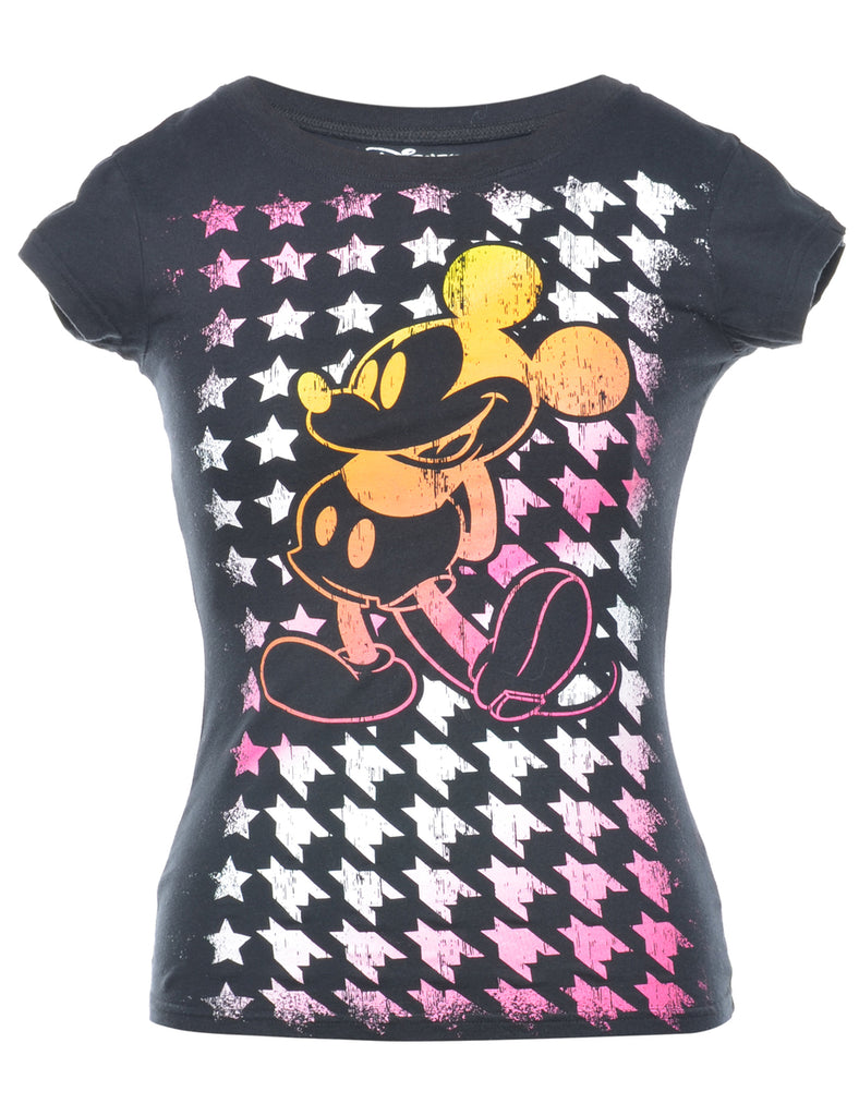 Disney Mickey Mouse Print Cartoon T-shirt - XS