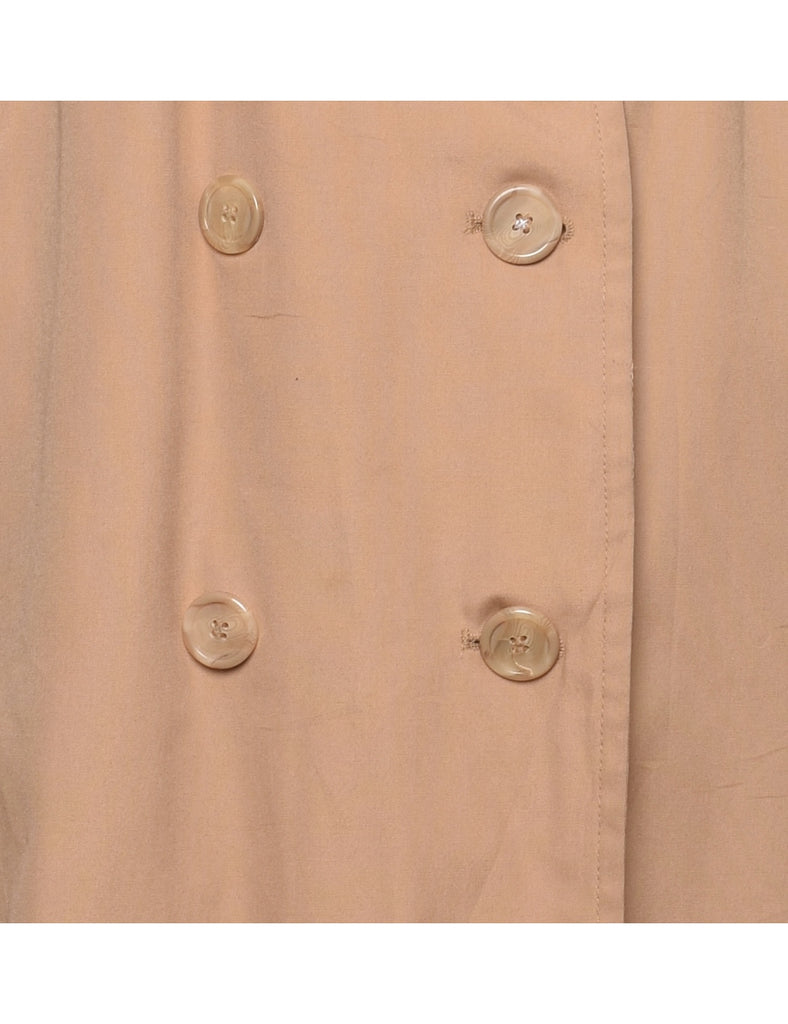 Double Breasted Classic Tan Trench Coat - M