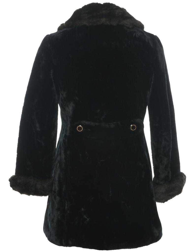 Double Breasted Faux Fur Coat - M