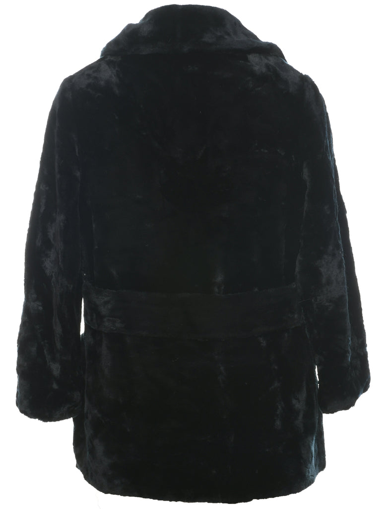 Double Breasted Faux Fur Coat - M