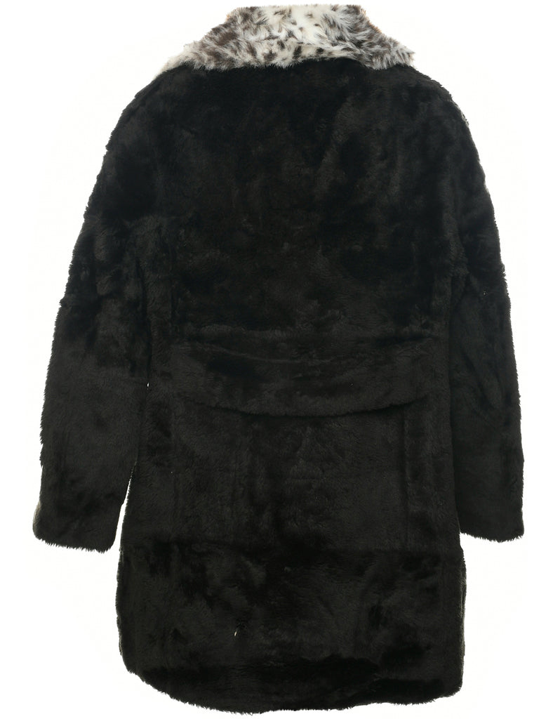 Double Breasted Faux Fur Coat - M